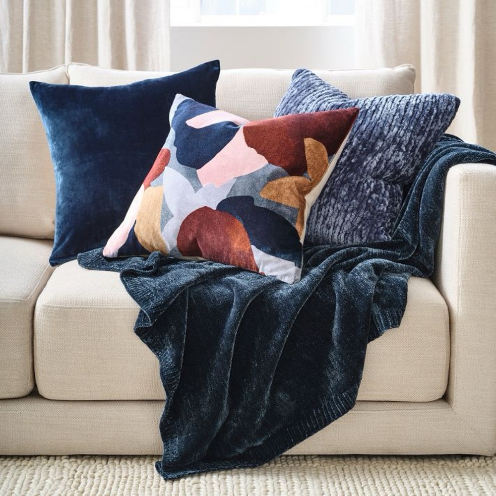 West Elm Modern Abstract Floral Pillow Cover - Picture 2 of 13